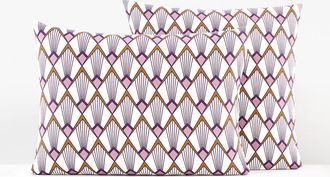 La Redoute Interieurs Kussensloop in perkalkatoen, Elisa mauve