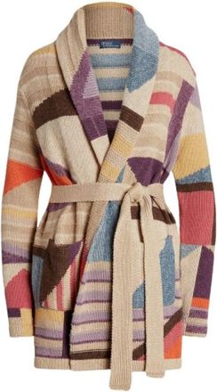 Polo Ralph Lauren Geometric Motif Cardigan - Dames - Vesten - Veelkleurig - L - Katoen - Truien & Vesten