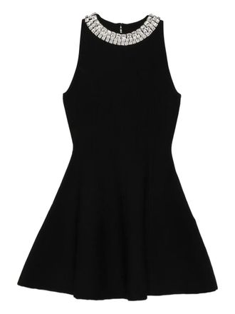 Sandro embellished flared dress - women - Viscose/Polyamide - 38 - Black