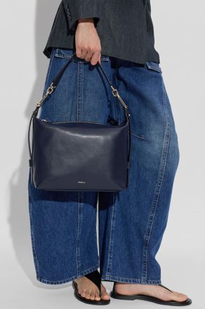 Furla Tonie Medium Hobo Shoulder Bag, Womens, Navy Blue
