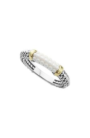 Lagos Caviar Stacking Ring in White/gold at Nordstrom, Size 7
