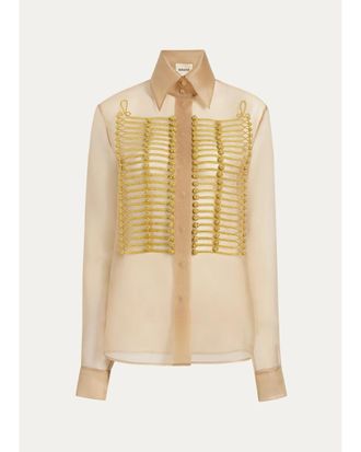 Khaite Ivy Beaded Silk Shirt