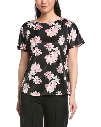 Anne Klein Printed Flat Satin Top