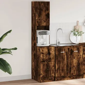 vidaXL Vidaxl - Mueble De Cocina Madera Ingenier&iacute;a Roble Ahumado 35x50x180 Cm