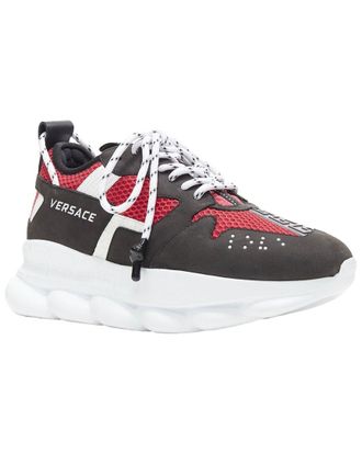 Versace Womens Cotton Chain Reaction Suede Chunky Sneaker (Authentic Pre- Loved)