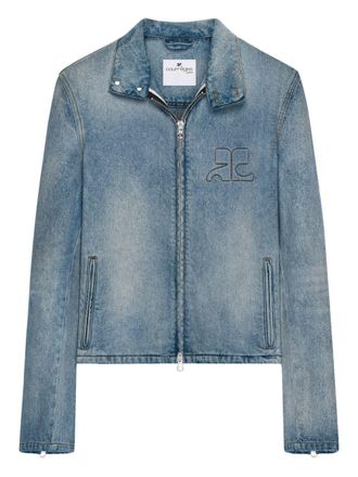 Courr&egrave;ges Silk-Nylon Denim Jacket