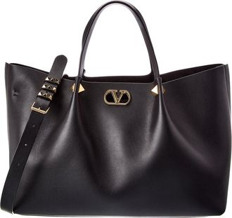 Valentino Vlogo Large Leather Tote