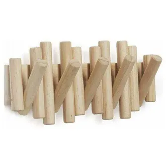 OEM Appendiabiti Da Parete Con 5 Ganci In Legno Naturale, Dimensioni 37,1x16,5x4,4 Cm Per Unelegante Soluzione Di Archiviazione