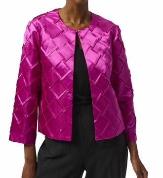 Joseph Ribkoff Textured Crew Neck Jacket In Cosmos
