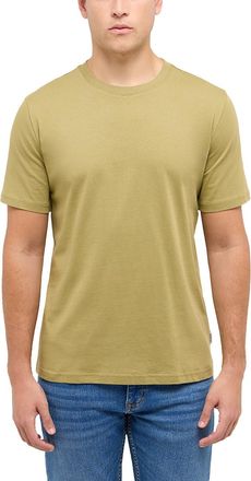 Mustang Kurzarmshirt MUSTANG Herren Style Austin, Herren, Gr. XXL, khaki, Jersey, 100% Baumwolle, Rundhals, Shirts Kurzarmshirt