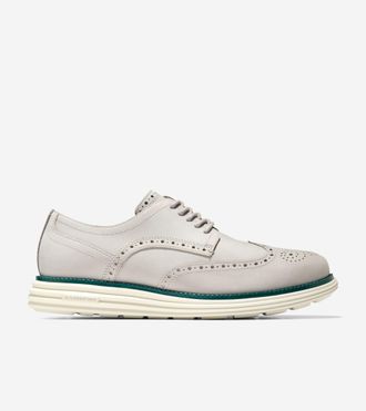 Cole Haan Mens &Oslash;riginal Grand Remastered Wingtip Oxford Shoes - Grey Size 10.5