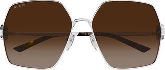 Gucci Sunglasses Gg2163 S 003 Silver/Brown Woman