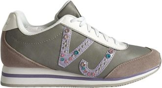 Versace Sportieve Grijze Leren Sneaker - Dames - Sneakers - Grijs - 37 EU - Leer - Schoenen