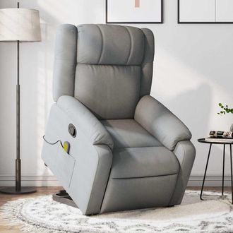 vidaXL Vidaxl - Sill&oacute;n De Masaje Reclinable De Pie De Tela Gris Claro