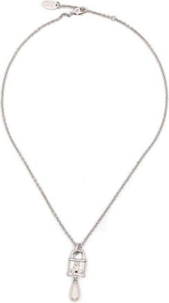 Vivienne Westwood Padlock Pendant Necklace with Teardrop Pearl Charm