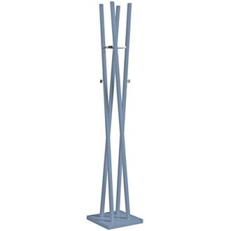 HERDASA Perchero Moderno Mod. 470 Herrajes Cromo Brillo Lacado Azul, 182 Cm(alto)34 Cm(ancho)34 Cm(largo)