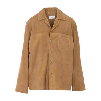 Saint Laurent Jack in su&egrave;de - Heren - Jassen - Beige - Maat: 2XS Su&egrave;de