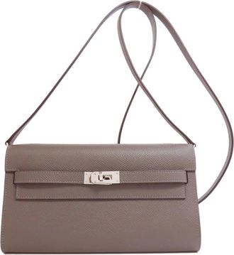 Hermès Gray Epsom Leather Chain/Shoulder Wallet (Pre-Owned)