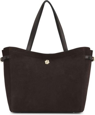 BOSS Suede tote bag with Double B monogram trim