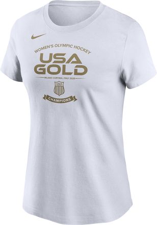 Nike Womens USA OIympic Team 2026 Gold Medal T-Shirt in White | W11942P506USAH-WHT