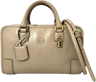 Loewe Pre-owned Handbag - Dames - Vintage Handtas - Beige - ONE Size - Leer - Vintage