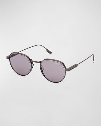 Ermenegildo Zegna Men & apos;s Metal Round Sunglasses