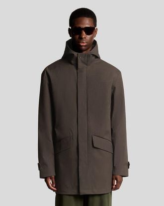 Lyle & Scott Long Sleeve Hooded Military Parka Jacket in Charcoal Marl at Nordstrom, Size Xx-Large