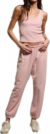 perfectwhitetee Johnny French Terry Jogger Pants In Vintage Pink