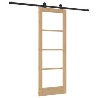 Berkfield Home Sliding Door with Hardware Set ORKDAL73.5x198.5 cm in Beige | Size: 73.5x198.5 cm