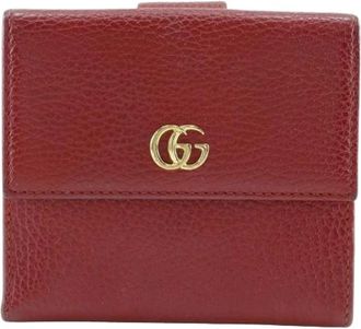 Gucci Pre-owned Leren Portemonnee - Dames - Vintage Accessoires - Rood - ONE Size - Leer - Vintage