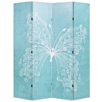 vidaXL Biombo Divisor Plegable 160x170 Cm Mariposa Azul Vidaxl