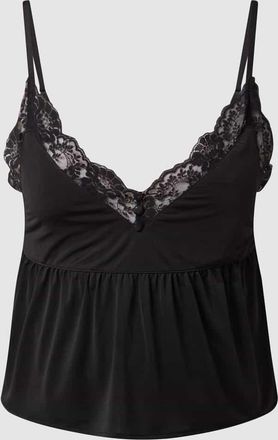 Review Crop Top im Lingerie-Look in Black, Gr&ouml;&szlig;e XS