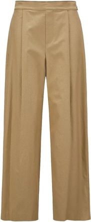 Vince Wijde Pijpen Broek - Dames - Wijde Broeken - Beige - XS - Katoen - Broeken