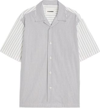 Jil Sander Kort Mouw Shirt - Heren - Korte mouwen Overhemden - Blauw - L - Overhemden