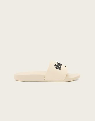 AllSaints Saints & Sinners - Sliders bianche con logo-Bianco