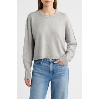 Good American Cozy Crewneck Sweater in Melange Grey at Nordstrom Rack, Size Xx-Large