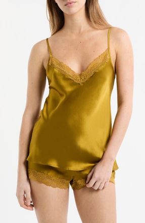 Etam Milky Silk Camisole in Acid Yellow at Nordstrom, Size X-Small
