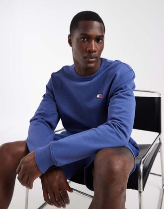 Tommy Jeans Felpa blu con logo a stemma