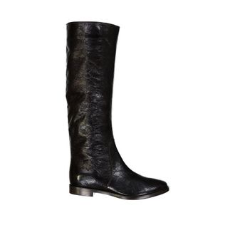 Sergio Rossi Black Calfskin Over The Womens Knee