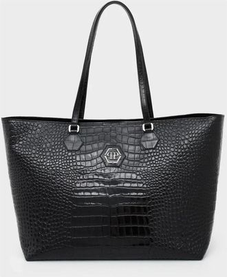 Philipp Plein Shopper Bag Crystal Skull - Dames - Shoppers - Zwart - ONE Size - Leer - Tassen