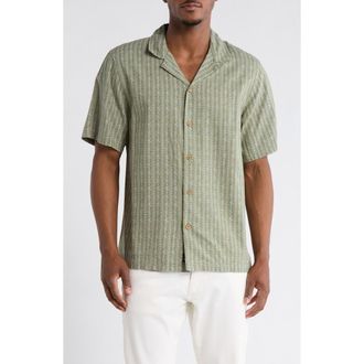 Lucky Brand Paisley Club Camp Shirt in Green Stripe at Nordstrom Rack, Size Xx-Large