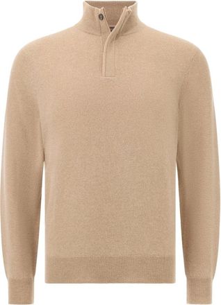 Boggi Milano Truien & Vesten, Heren, Beige, M, Wol, Half-Zip Jumper