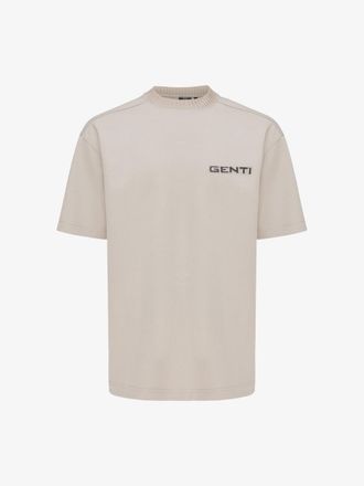 Genti Embroidered Logo T-shirt | Beige