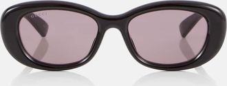 Gucci Occhiali da sole ovali Double G