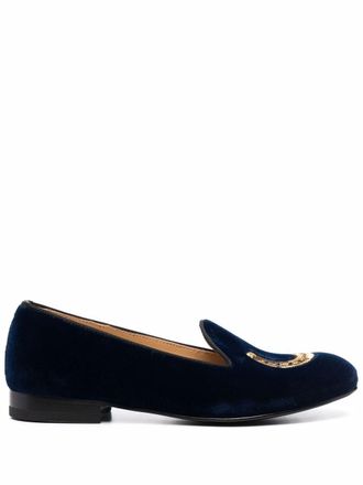 Scarosso Mocassini Myrtle con ricamo - Blu