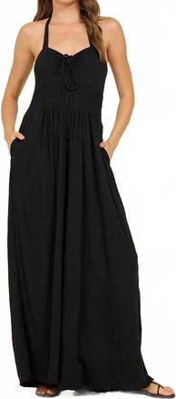 Surf Gypsy Crinkle Jumpsuit In Black