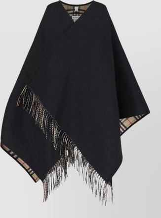 Burberry plaid pattern scarf fringe detail design
