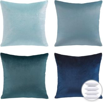 OEM Juego De Cojines Decorativos Phantoscope Designer Selection, Funda De Almohada De Terciopelo Azul Degradado (con Relleno), 50,8 Cm X 50,8 Cm, Juego De
