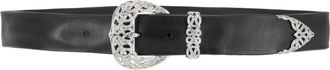 Orciani Black Sveva Bull Soft Trittico Leather Belt
