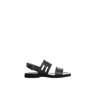 Hogan Flat Sandals, female, Black, Size: 8 1/2 US Sandals With Double Strap